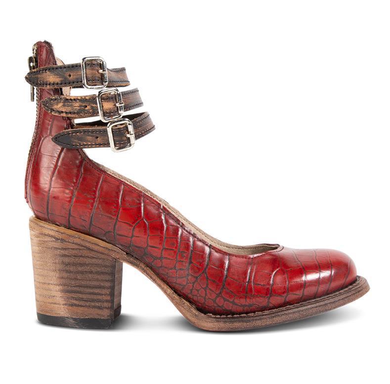 Escarpins à talons hauts à trois boutons pour femme, imprimé serpent