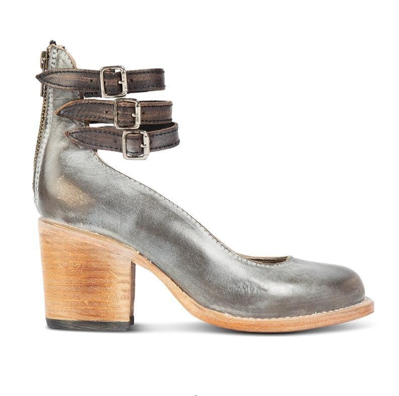Escarpins à talons hauts à trois boutons pour femme, imprimé serpent