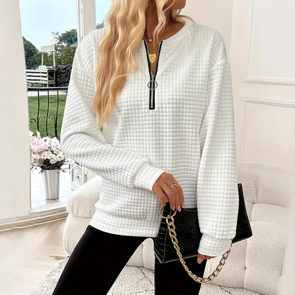 Pull Zippé Col Rond Manches Courtes