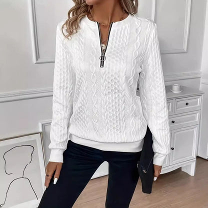 Pull Zippé Col Rond Manches Courtes