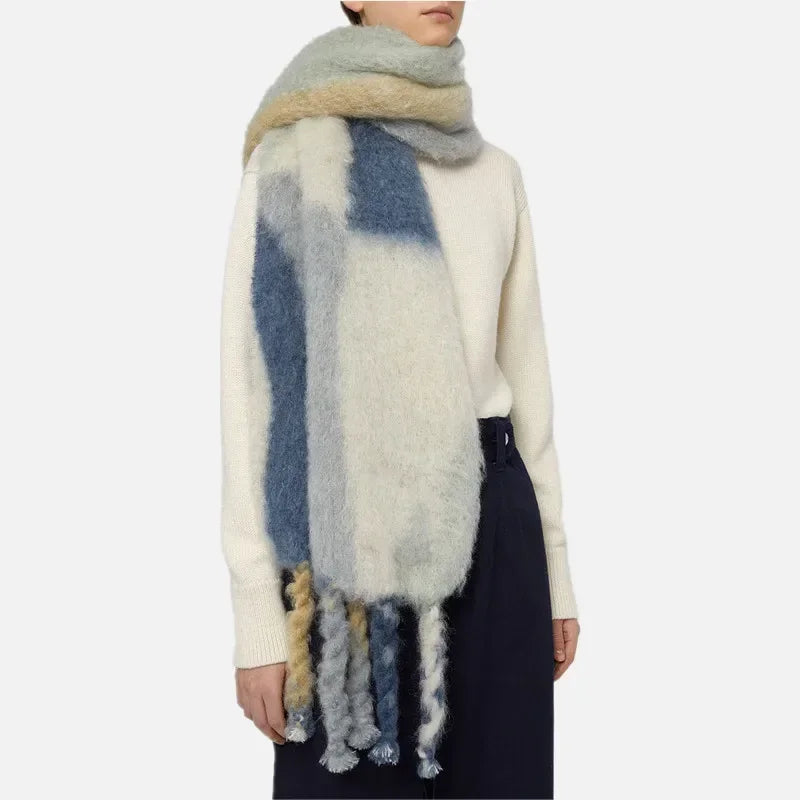 Écharpe Mohair Dégradé Épais