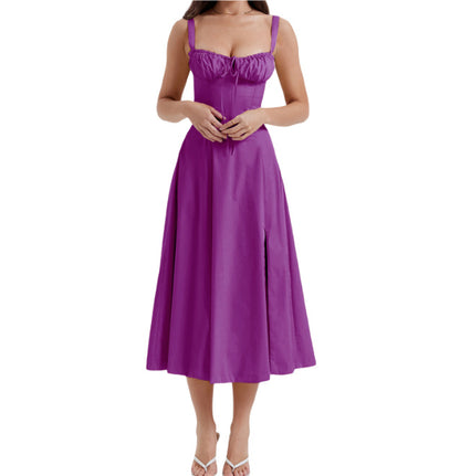 Robe moulante à bretelles croisées
